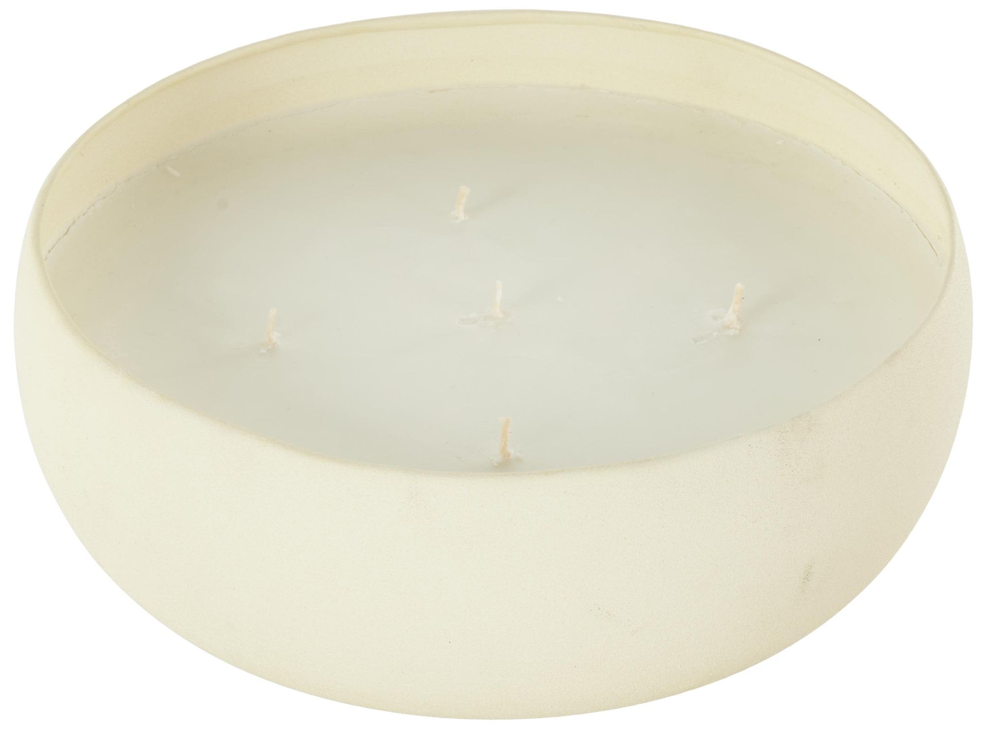 Image 5 Cream Metal Modern Candle, 9" x 9" x 3" more views