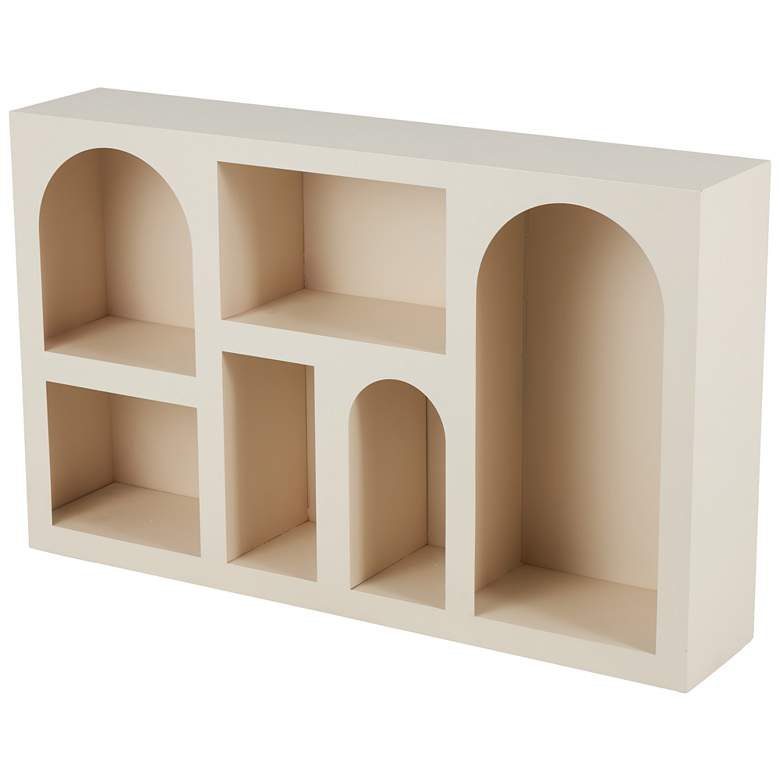 Image 1 Cream Metal Modern Shelving Unit, 47" x 10" x 30"