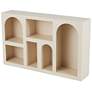 Cream Metal Modern Shelving Unit, 47" x 10" x 30"