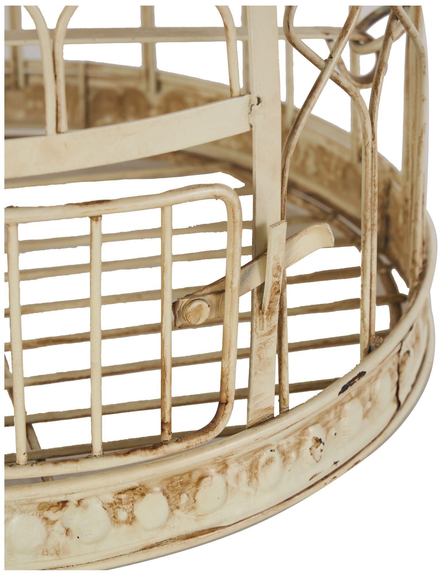 Image 3 Cream Metal Vintage Birdcage, S/2 22", 18"H more views