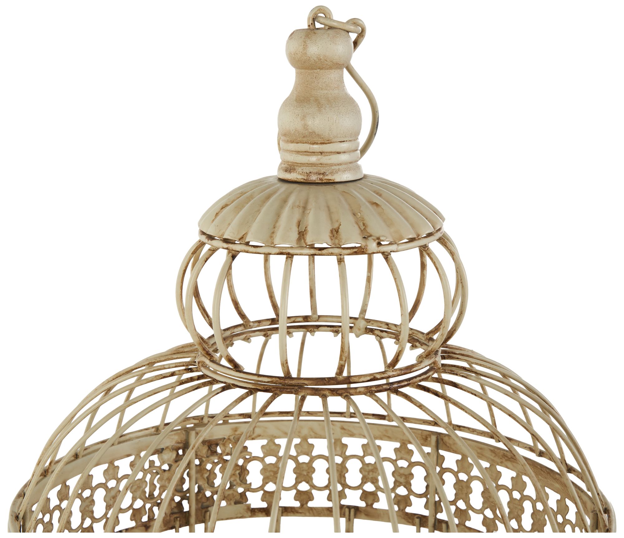 Image 4 Cream Metal Vintage Birdcage, S/2 22", 18"H more views