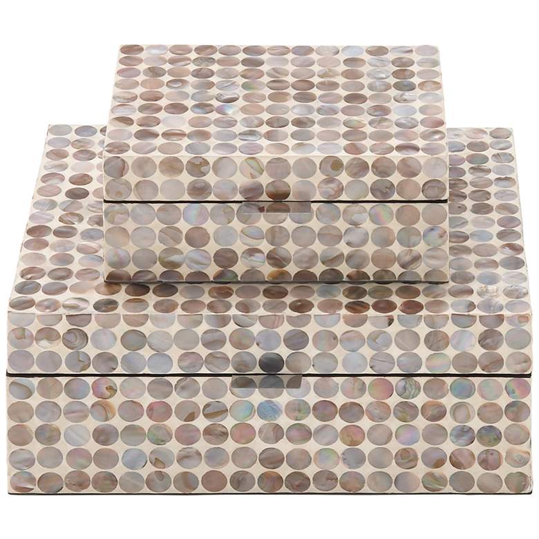 Image 2 Cream Mother of Pearl Inlay Decorative Boxes Set of 2
