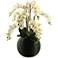 Cream Natural Touch Phael Orchids 30 1/2"H in Ball Planter