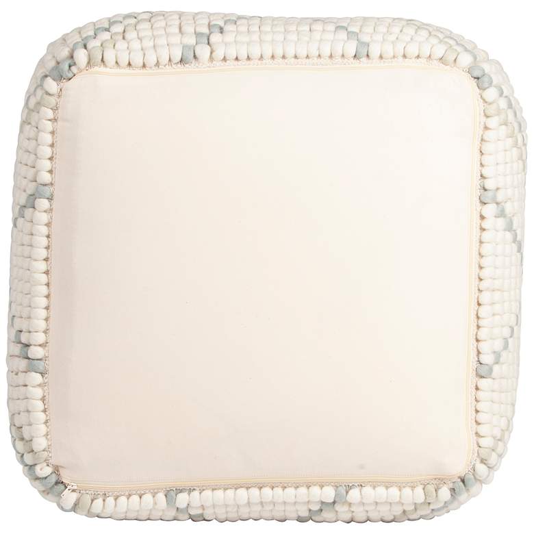 Image 3 Cream New Zealand Pouf with Blue & Green Accents more views