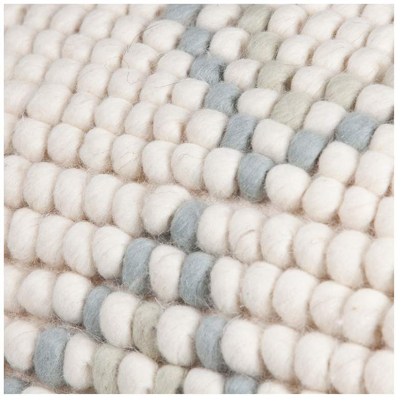 Image 6 Cream New Zealand Pouf with Blue & Green Accents more views