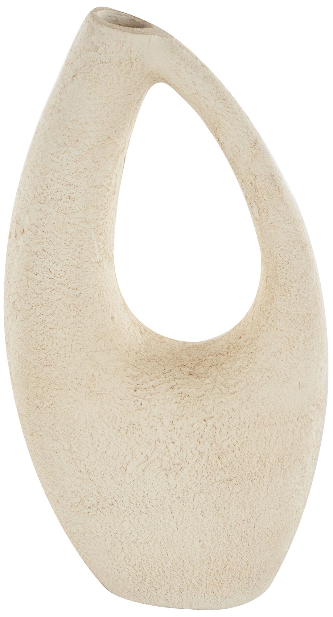 Image 2 Cream Paper Mache Contemporary Vase, 7" x 3" x 14"