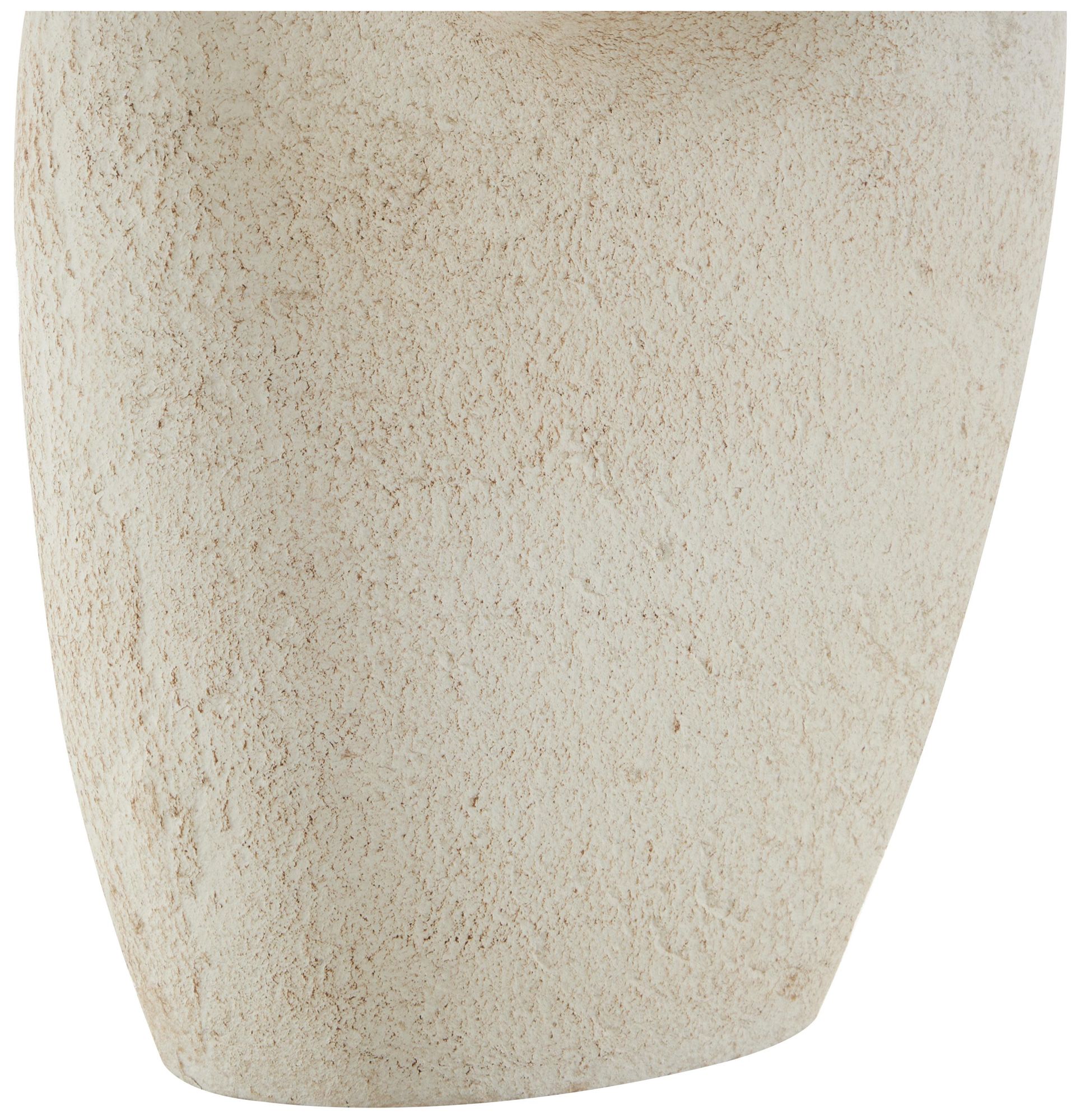 Image 4 Cream Paper Mache Contemporary Vase, 7" x 3" x 14" more views