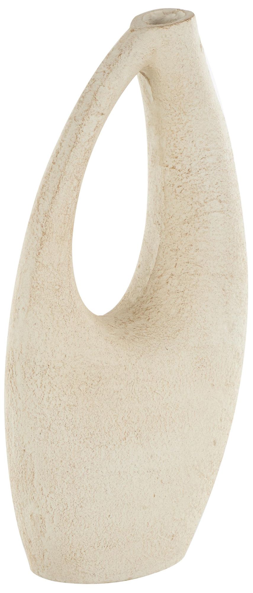 Image 6 Cream Paper Mache Contemporary Vase, 7" x 3" x 14" more views