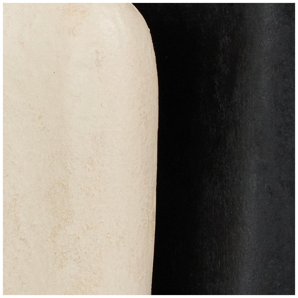 Cream Paper Mache Modern Sculpture, S/2 12", 9"H