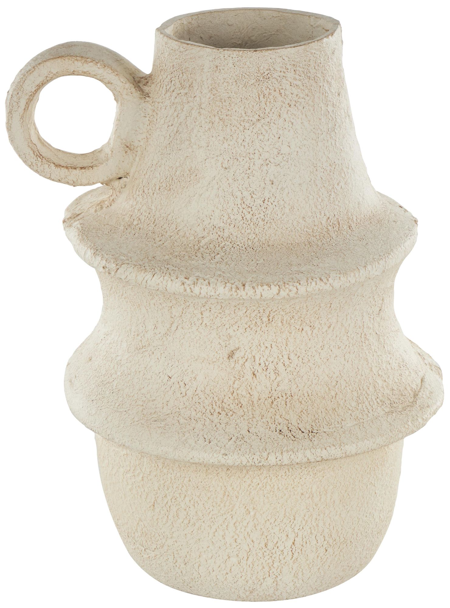 Image 2 Cream Paper Mache Modern Vase, 10" x 10" x 15"