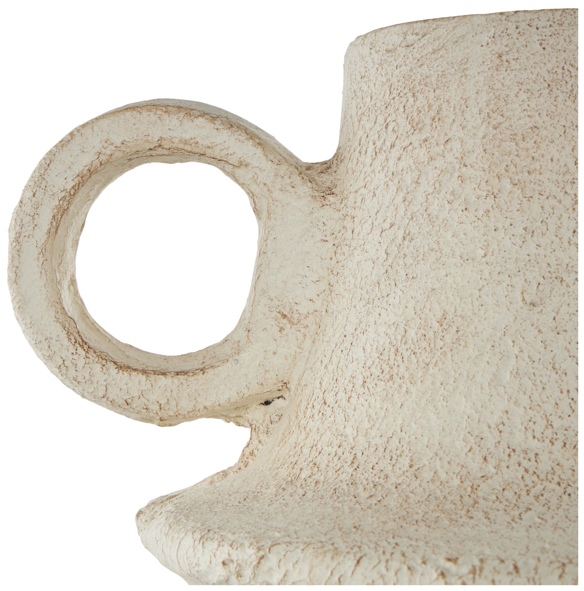 Image 4 Cream Paper Mache Modern Vase, 10" x 10" x 15" more views