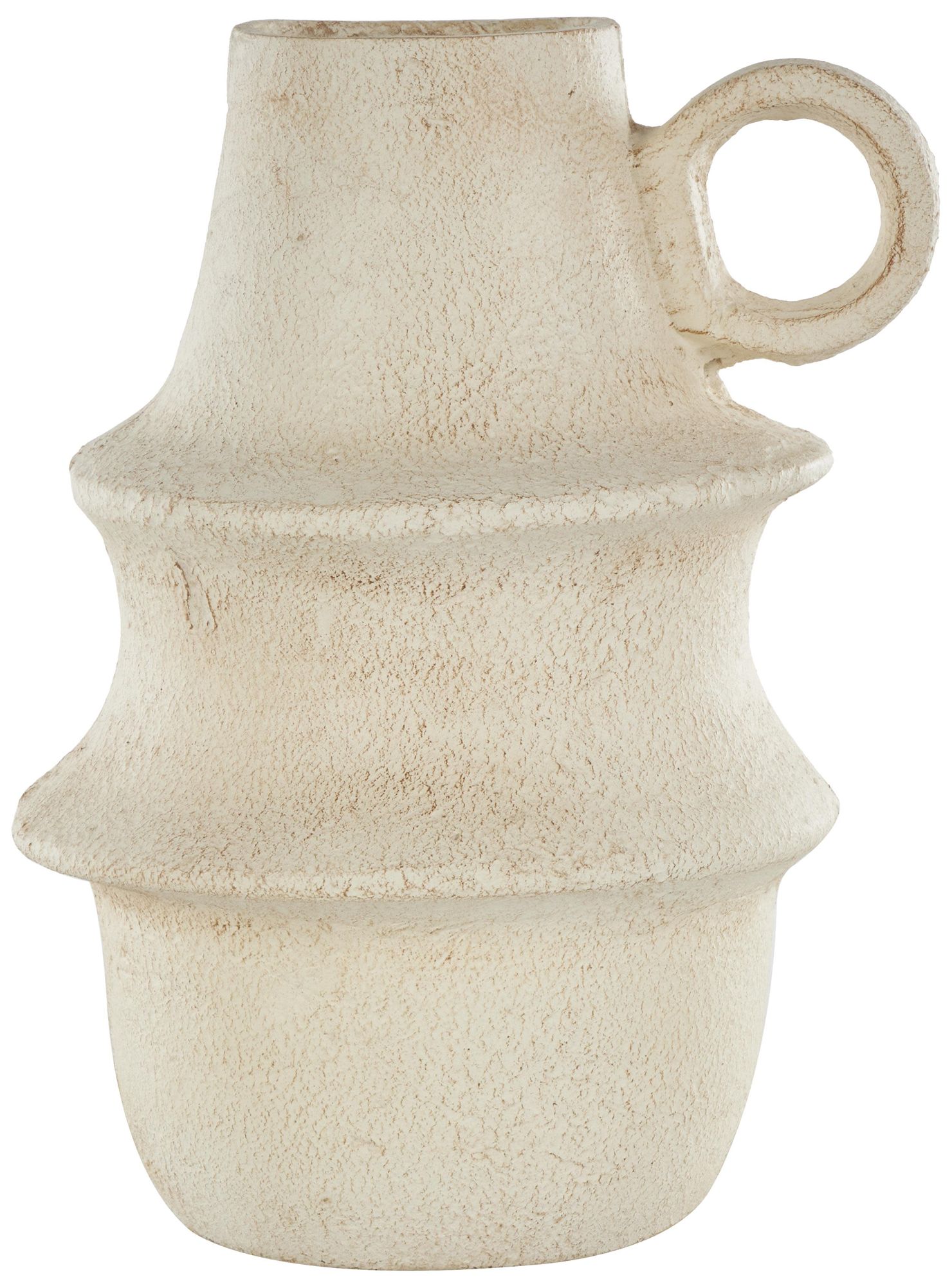 Image 5 Cream Paper Mache Modern Vase, 10" x 10" x 15" more views