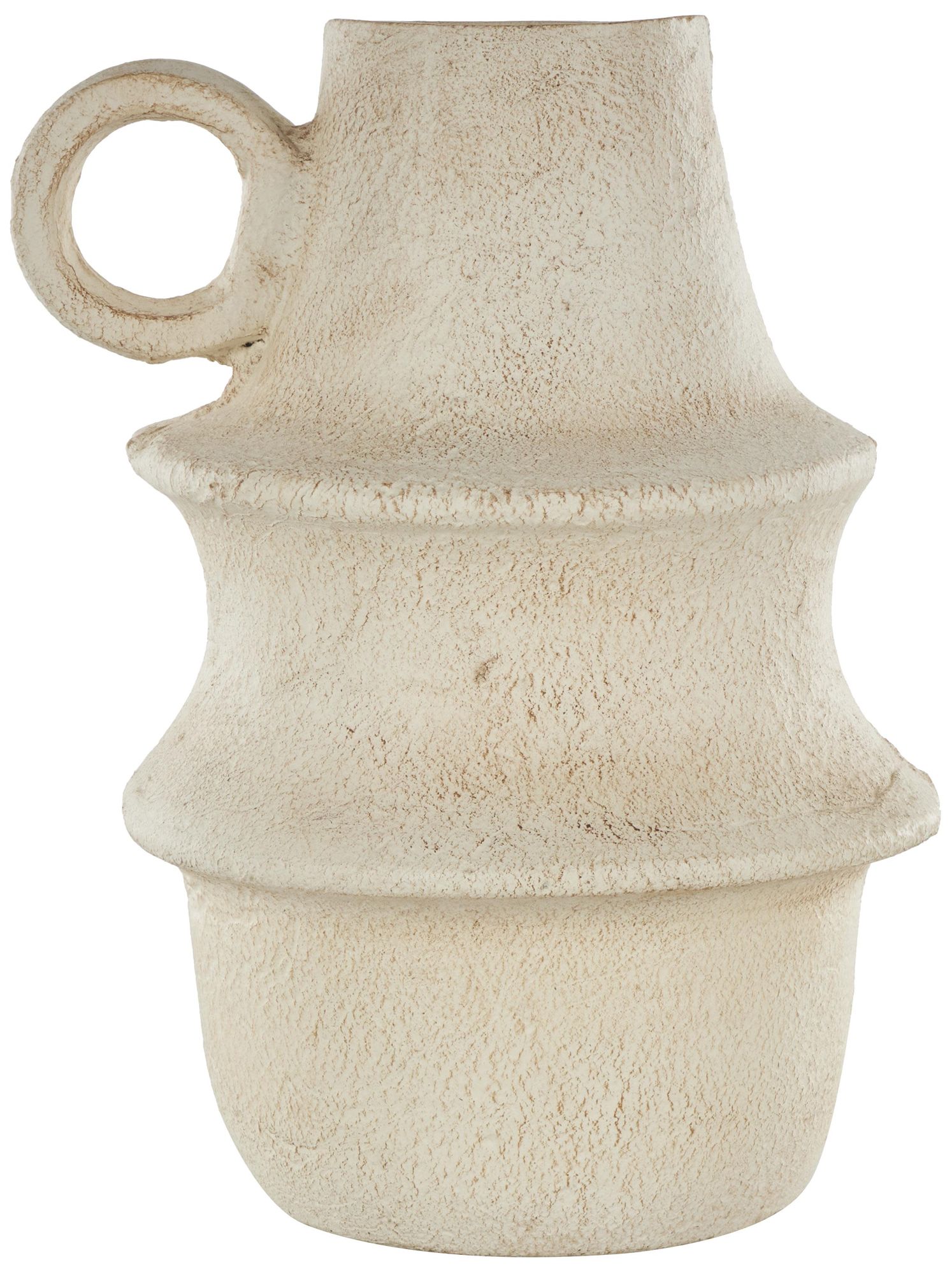 Image 6 Cream Paper Mache Modern Vase, 10" x 10" x 15" more views