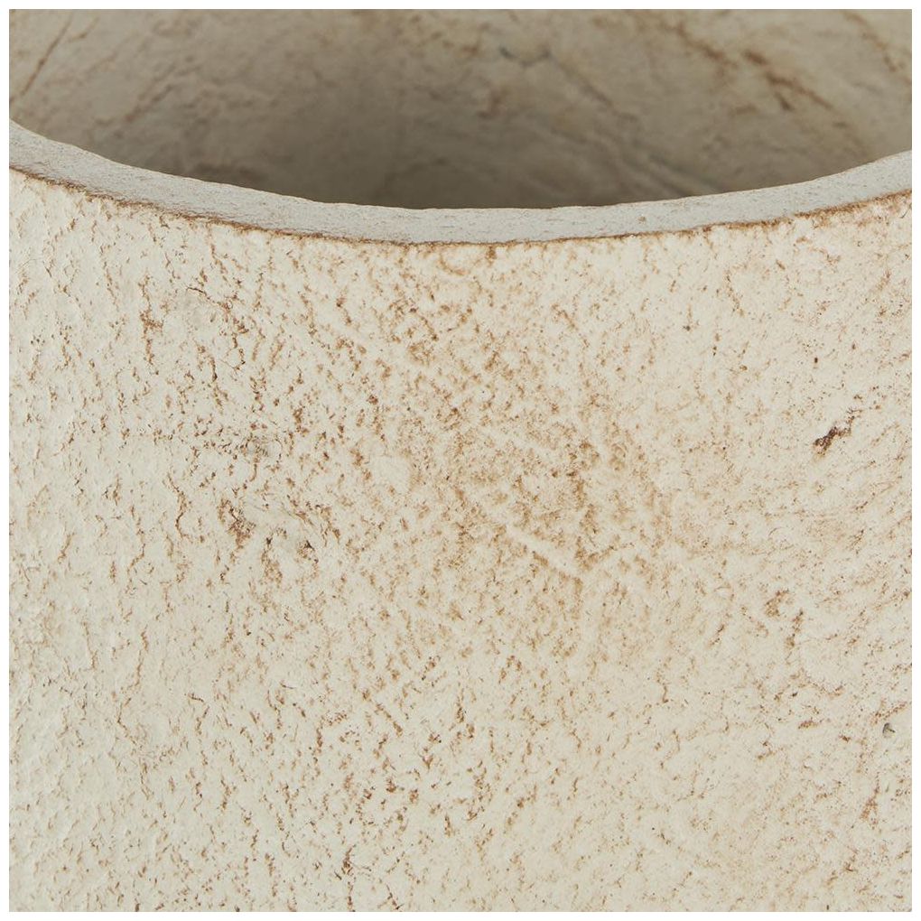 Cream Paper Mache Modern Vase, 10" x 10" x 15"