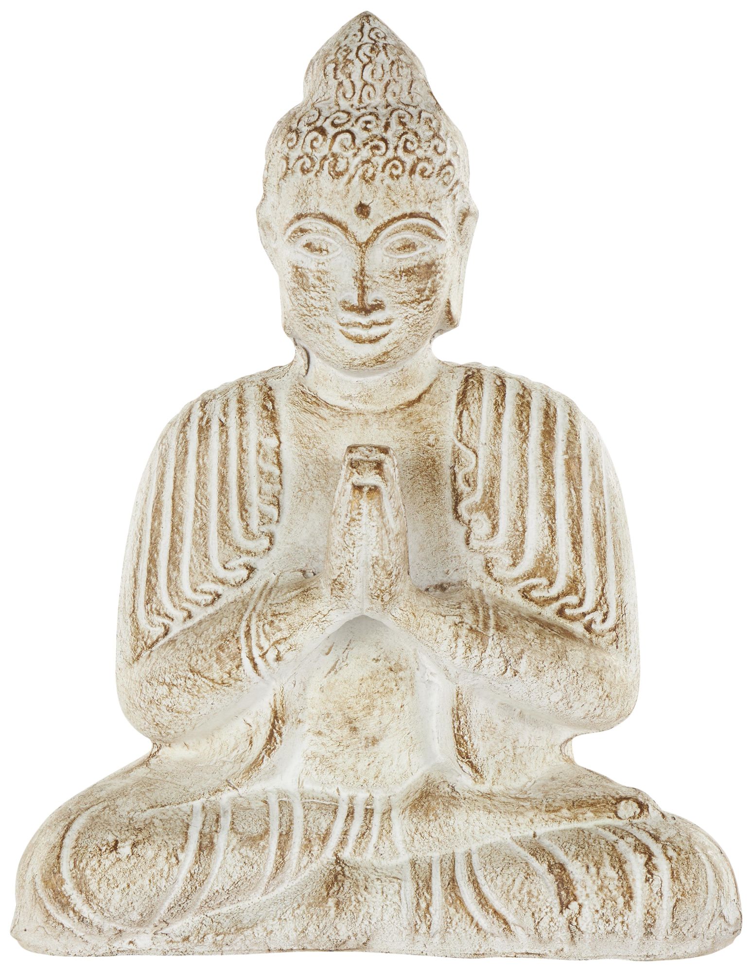 Image 2 Cream Paper Mache Traditional Sculpture, 13" x 6" x 16"