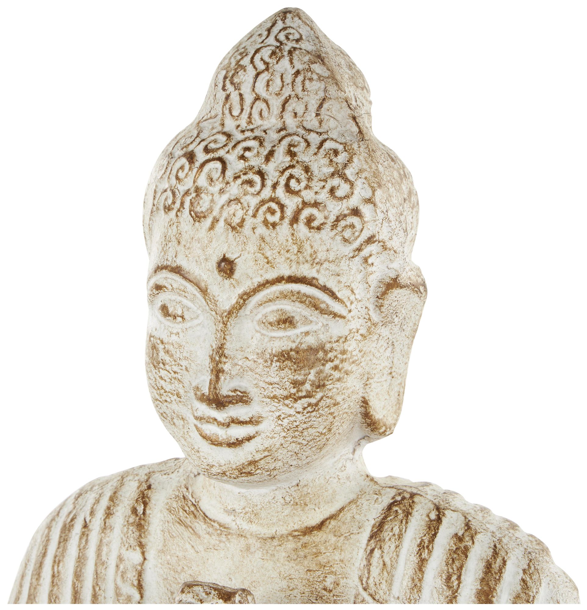 Image 3 Cream Paper Mache Traditional Sculpture, 13" x 6" x 16" more views