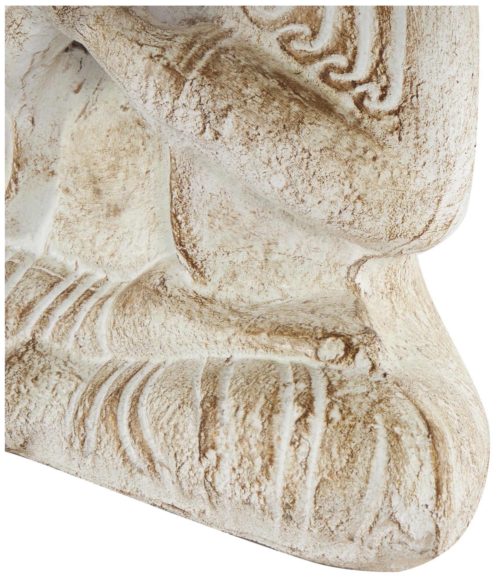 Image 4 Cream Paper Mache Traditional Sculpture, 13" x 6" x 16" more views