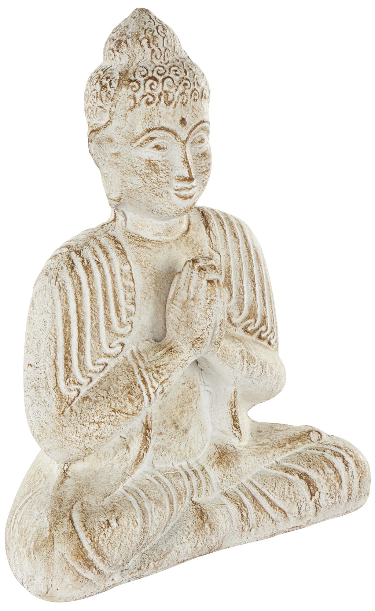 Image 6 Cream Paper Mache Traditional Sculpture, 13" x 6" x 16" more views