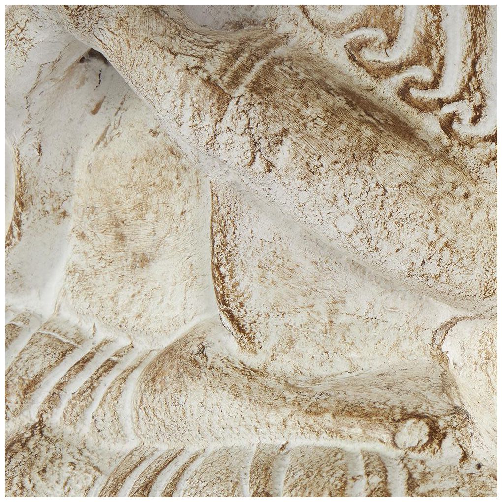 Cream Paper Mache Traditional Sculpture, 13" x 6" x 16"