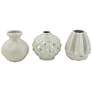 Cream Pearl 6" High Stoneware Decorative Pots Set of 3