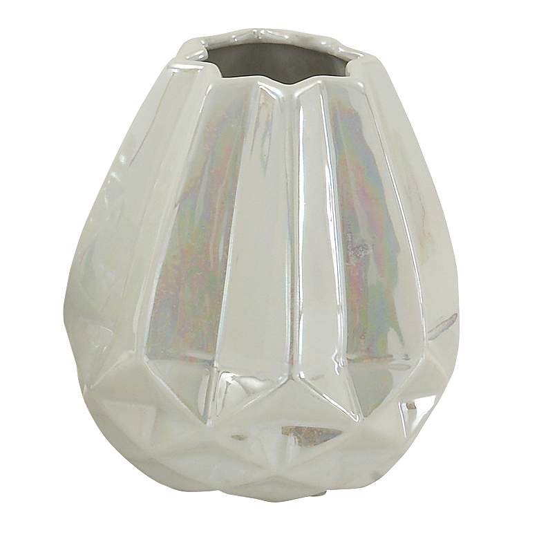 Image 3 Cream Pearl 6" High Stoneware Decorative Pots Set of 3 more views