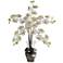 Cream Phalaenopsis Orchid 31"H Faux Flowers in Glass Vase