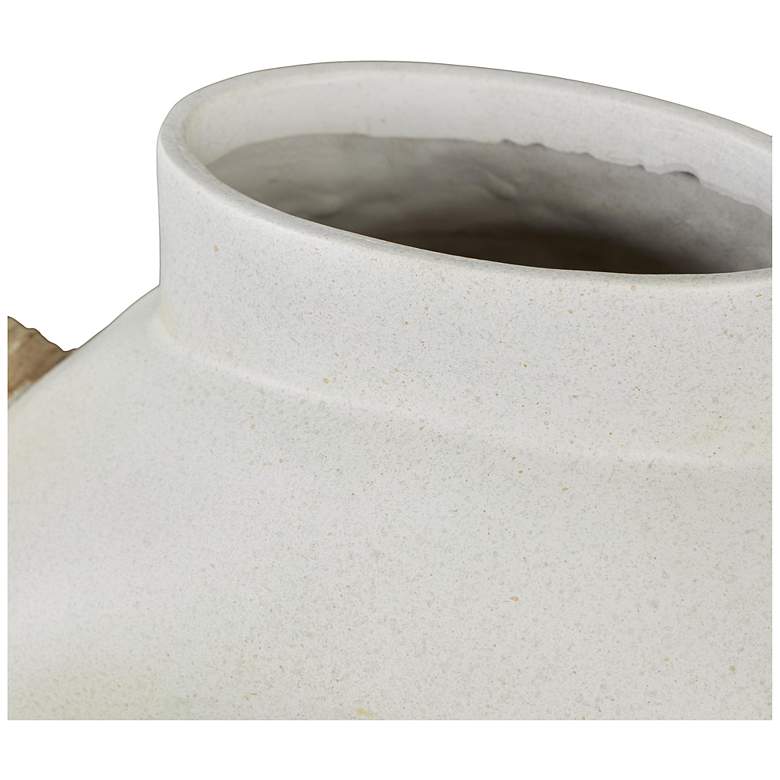 Image 4 Cream Resin Contemporary Vase, 16" x 6" x 13" more views