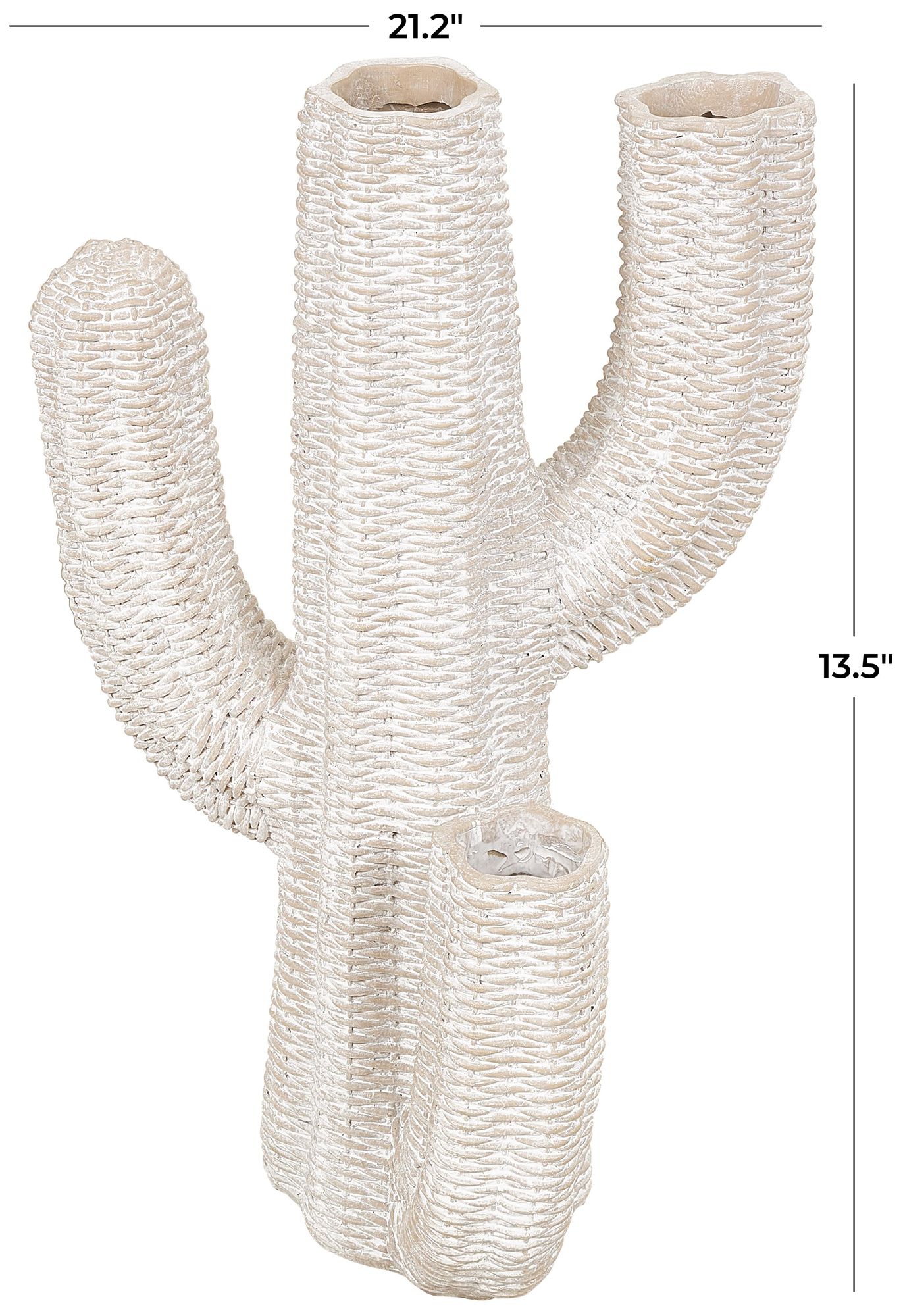 Image 7 Cream Resin Eclectic Planter, 14" x 10" x 21" more views