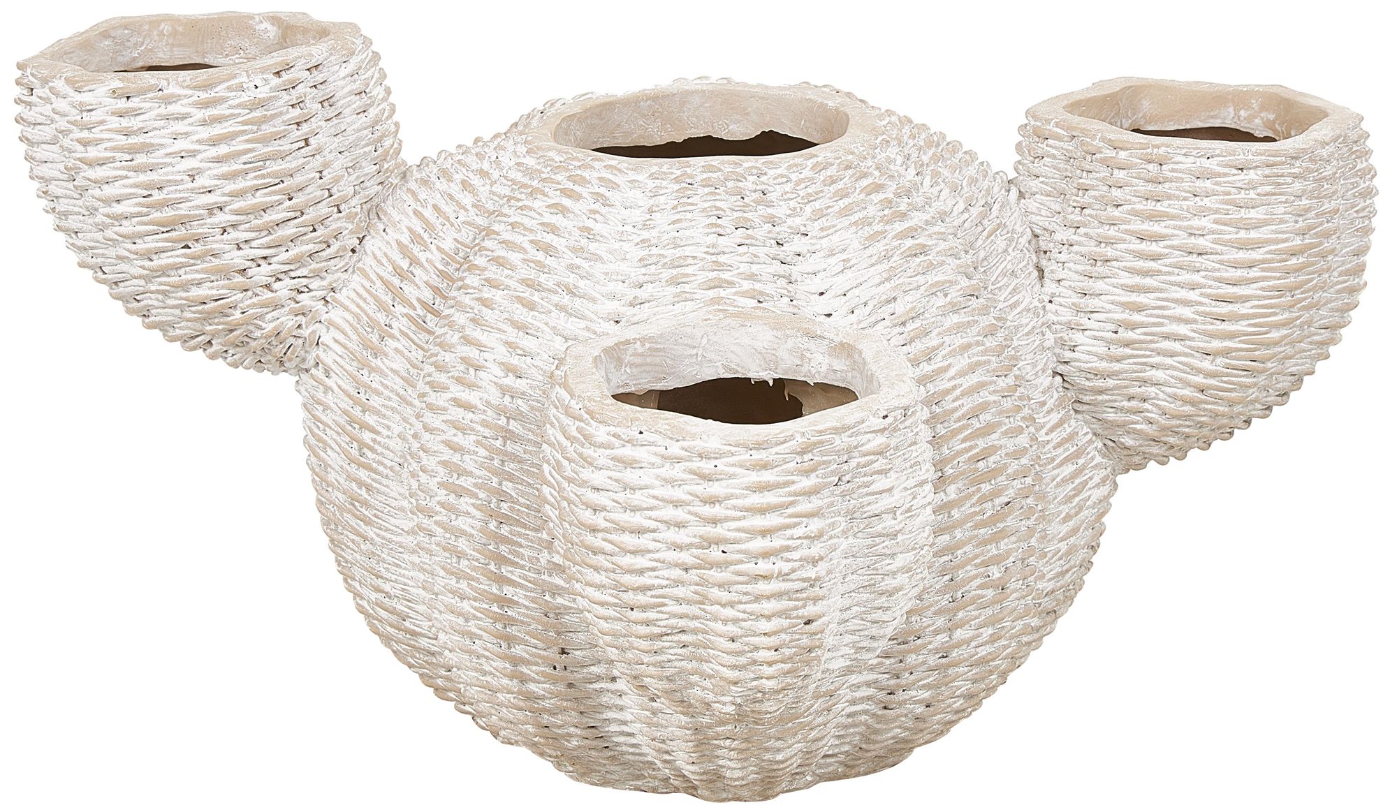 Image 2 Cream Resin Eclectic Planter, 22" x 17" x 12"