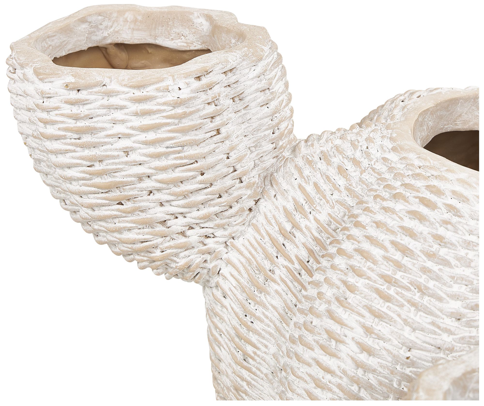 Image 4 Cream Resin Eclectic Planter, 22" x 17" x 12" more views