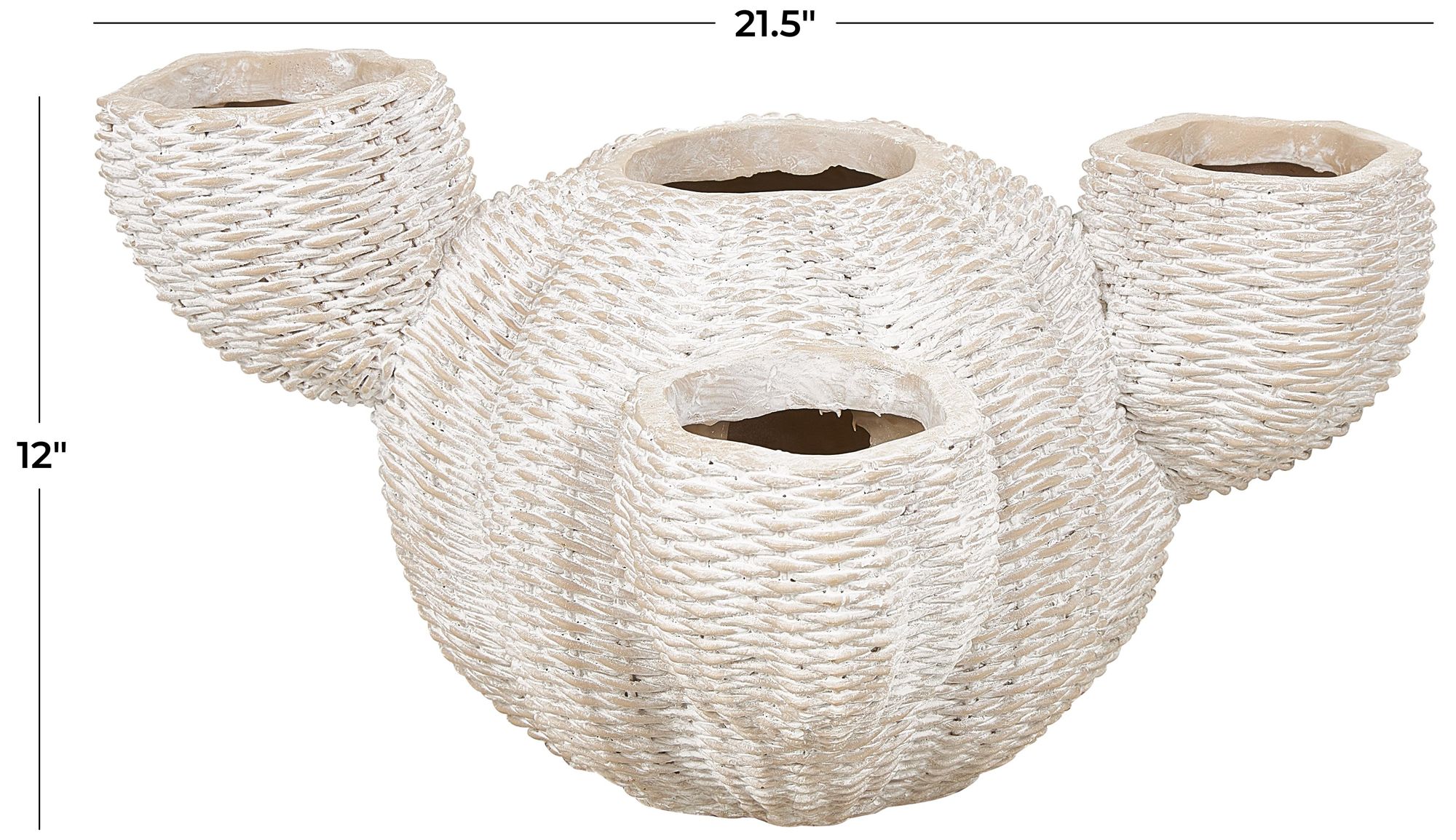 Image 7 Cream Resin Eclectic Planter, 22" x 17" x 12" more views