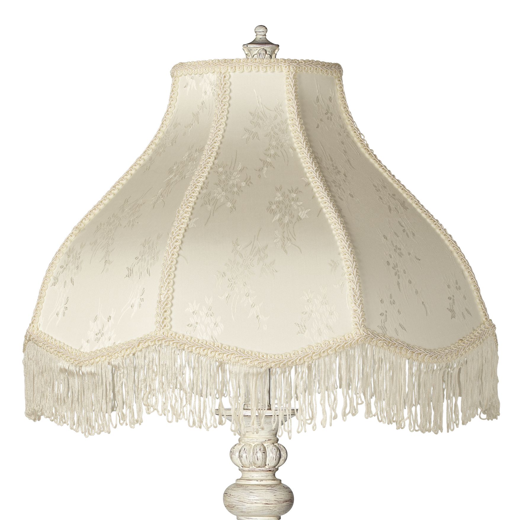 white fringe table lamp