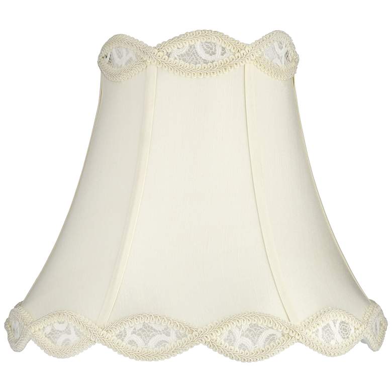 Cream Scalloped Gallery Bell Lamp Shade 7x14x12.5 (Spider)