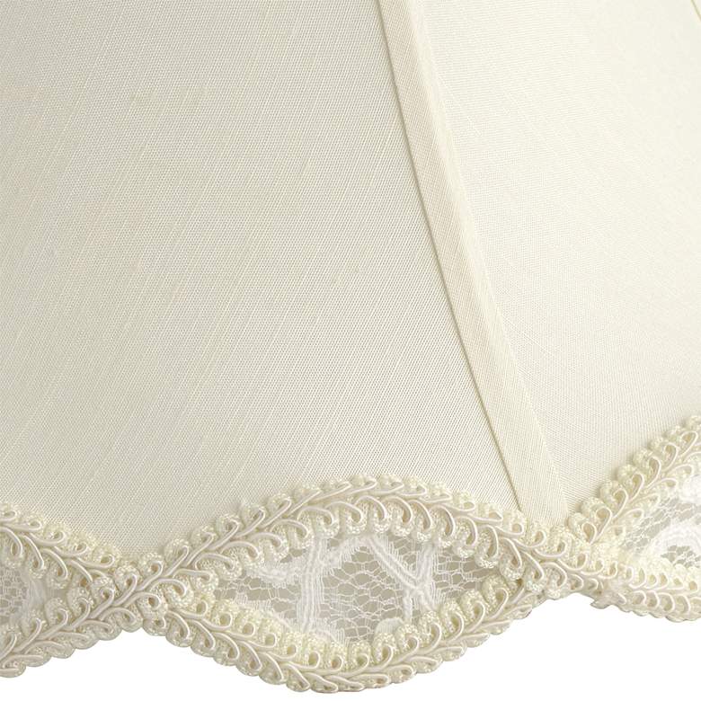 Cream Scalloped Gallery Bell Lamp Shade 7x14x12.5 (Spider) more views