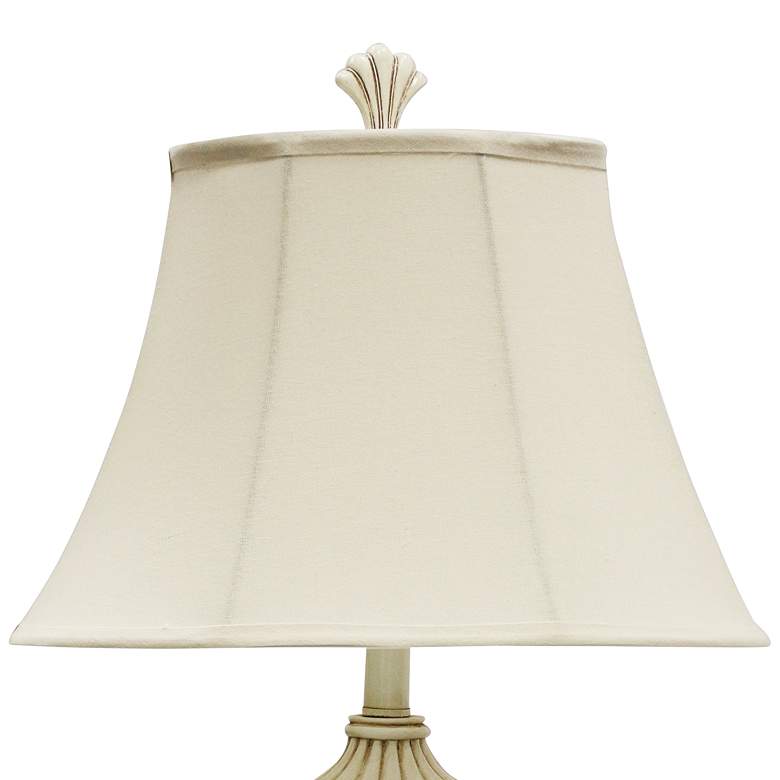Image 2 Cream Table Lamp with Cream Fabric Shade more views