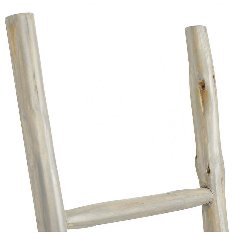Natural Ladder Cream Teak Wood Modern Ladder, 18