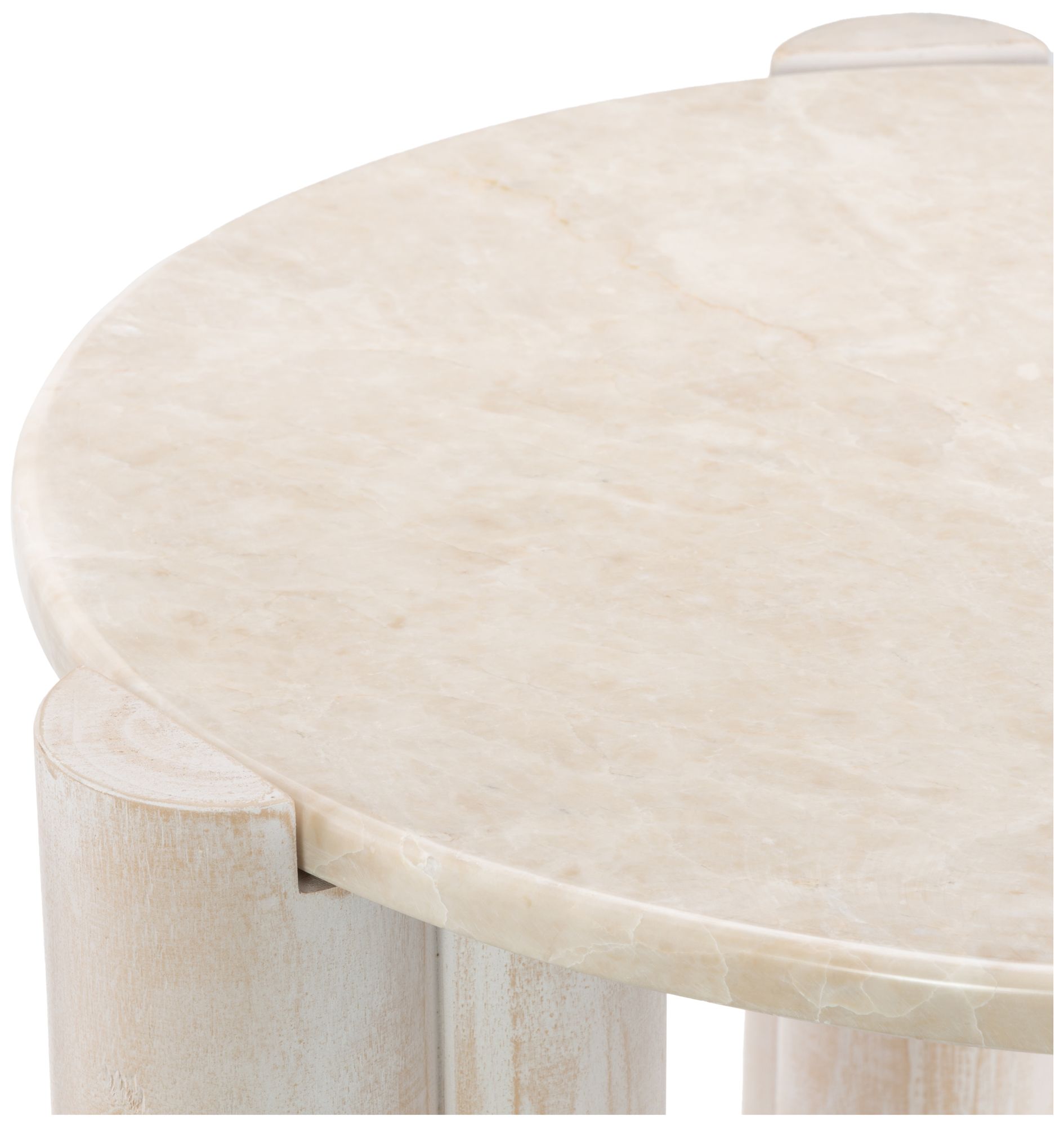 Image 3 Cream Teak Wood Traditional Accent Table more views