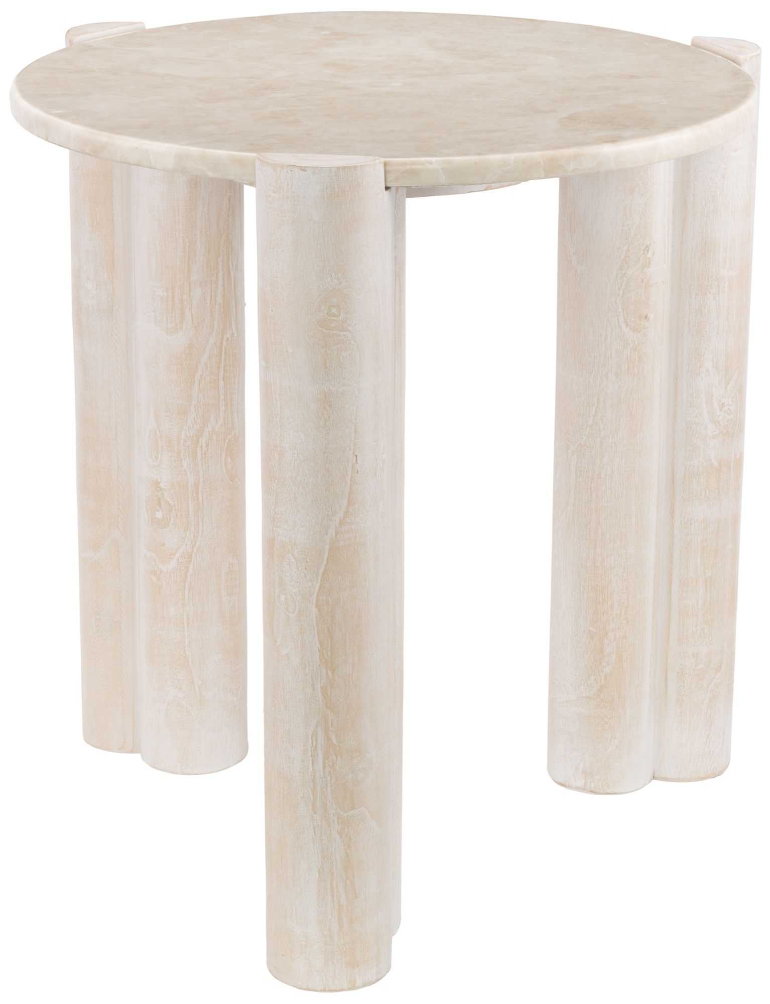 Image 5 Cream Teak Wood Traditional Accent Table more views