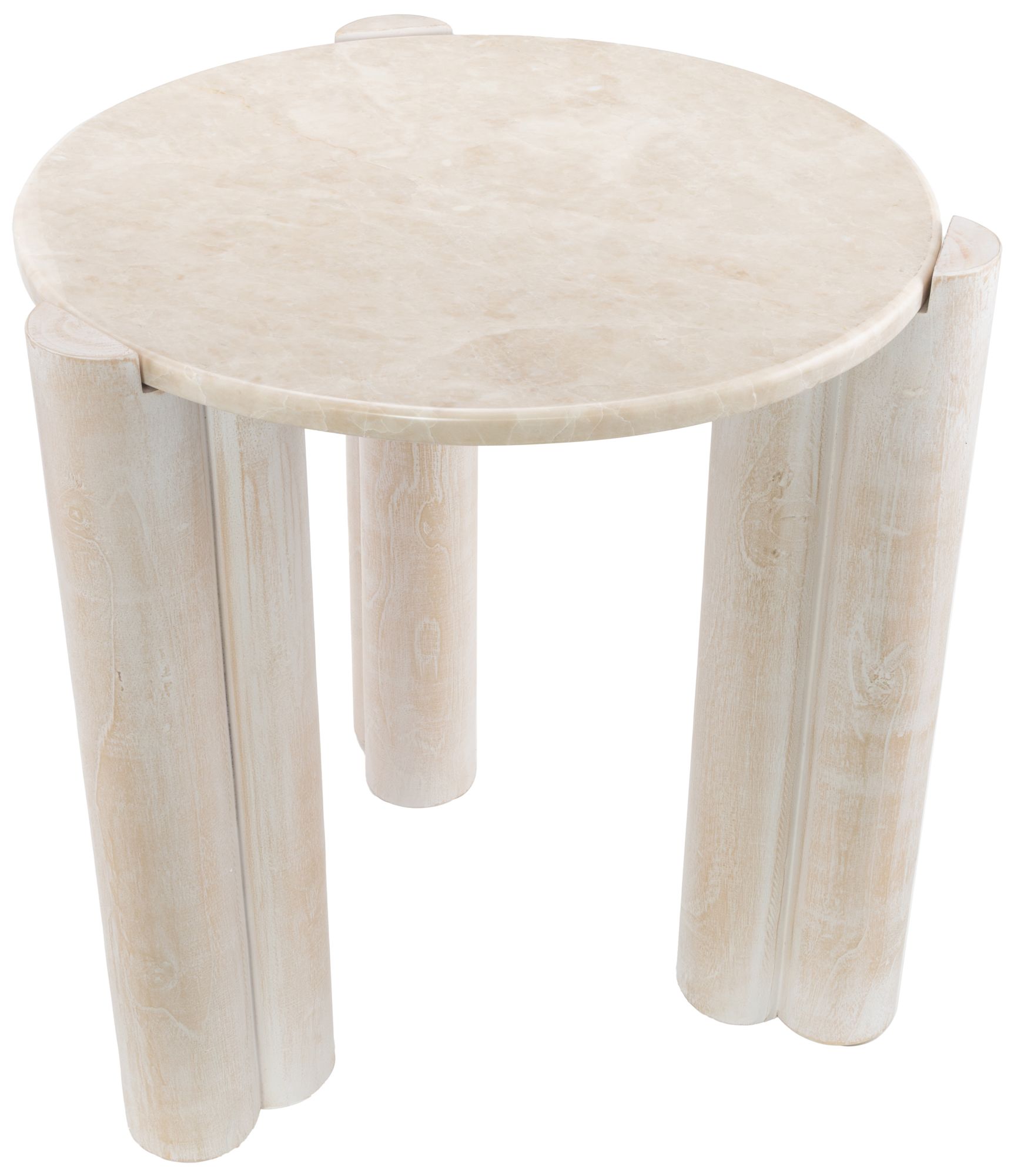 Image 6 Cream Teak Wood Traditional Accent Table more views