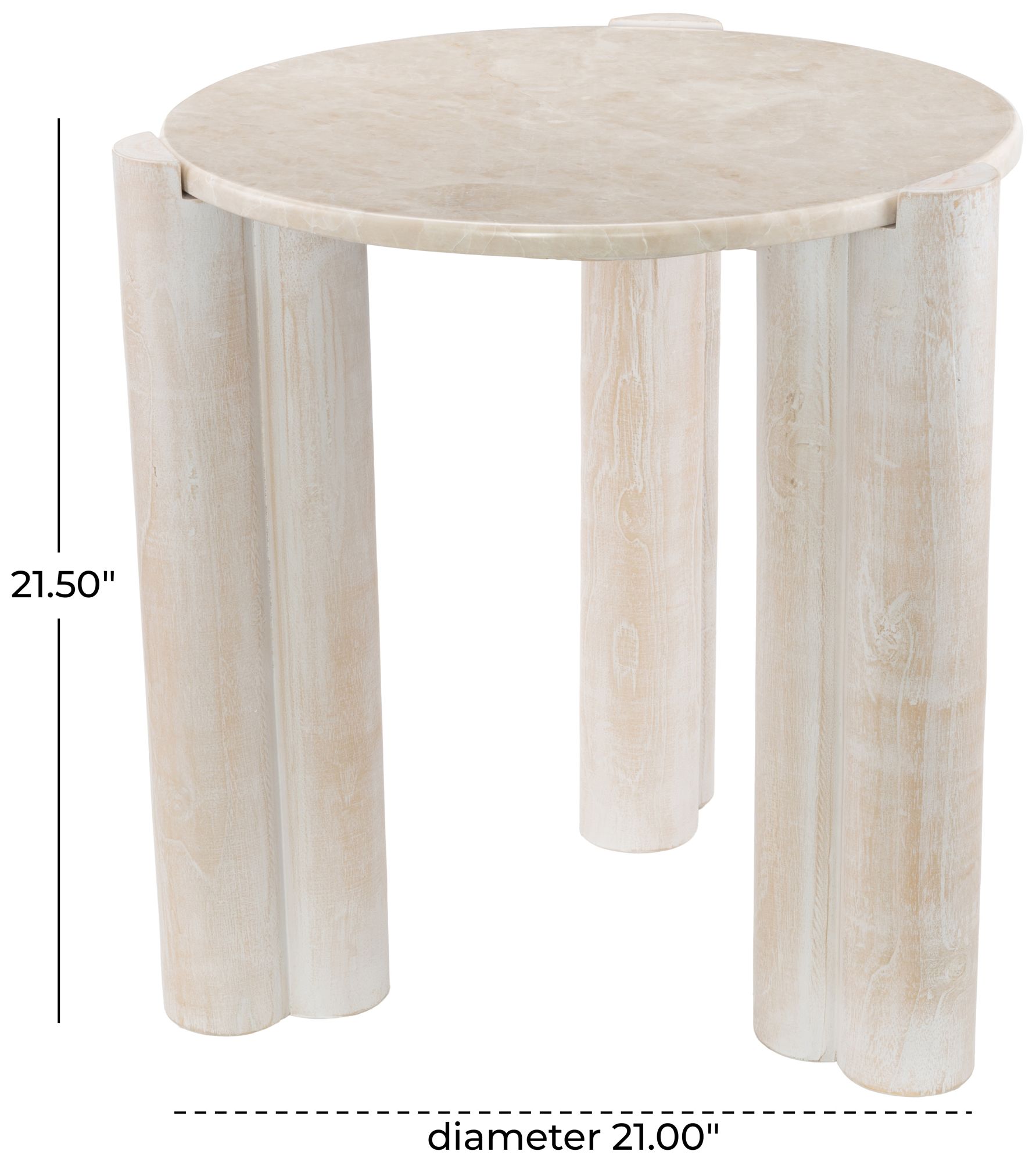 Image 7 Cream Teak Wood Traditional Accent Table more views