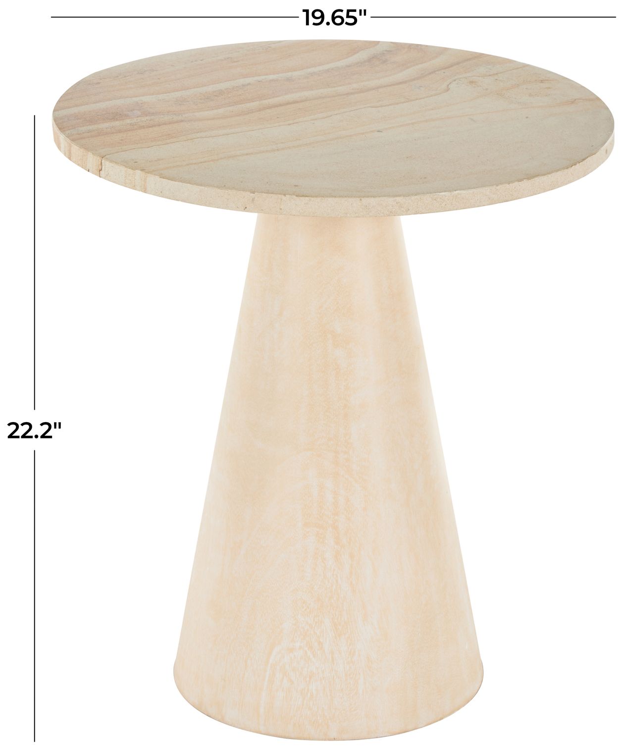 Image 7 Cream Teak Wood Traditional Accent Table more views