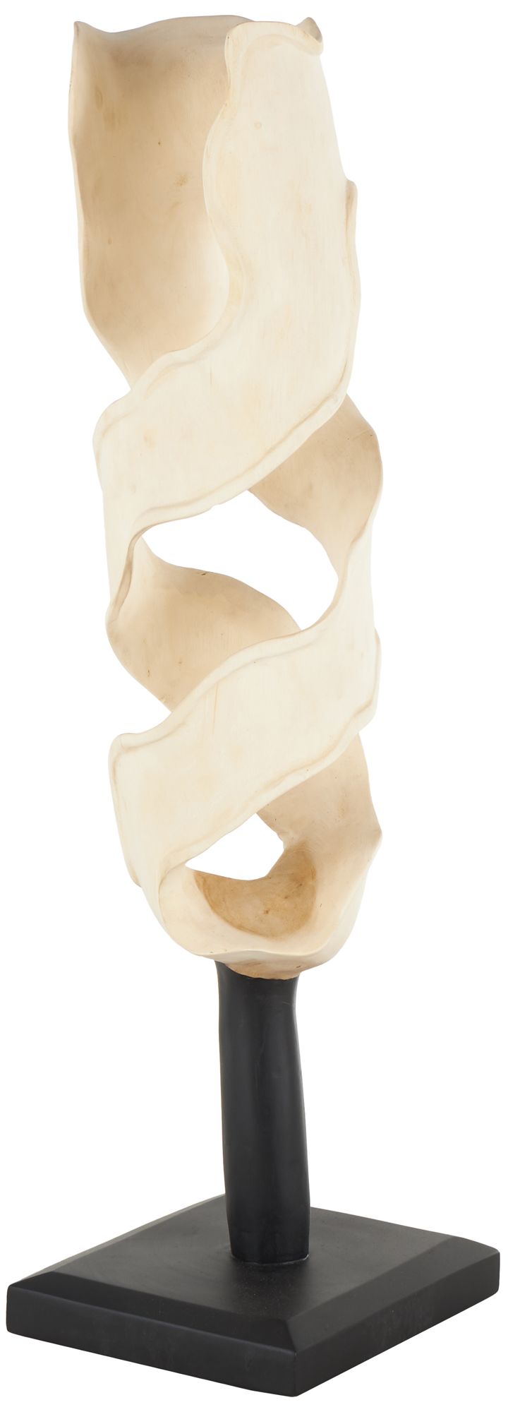 Image 2 Cream Teak Wood Traditional Sculpture, 12" x 11" x 40"