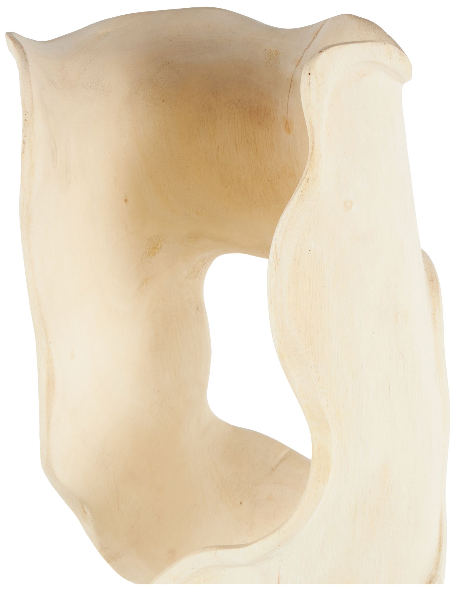 Image 3 Cream Teak Wood Traditional Sculpture, 12" x 11" x 40" more views