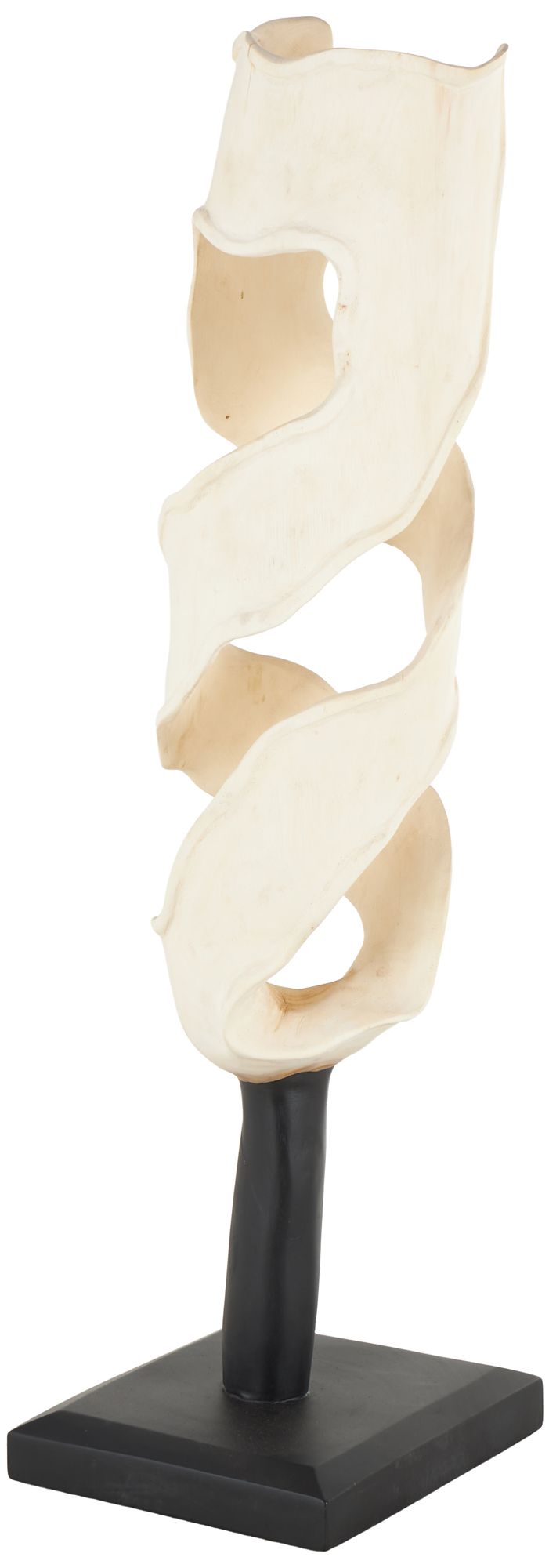 Image 5 Cream Teak Wood Traditional Sculpture, 12" x 11" x 40" more views