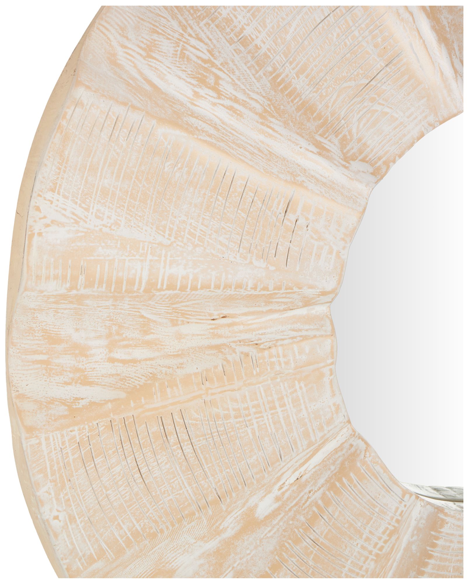 Image 3 Cream Teak Wood Traditional Wall Mirror, 35" x 3" x 35" more views