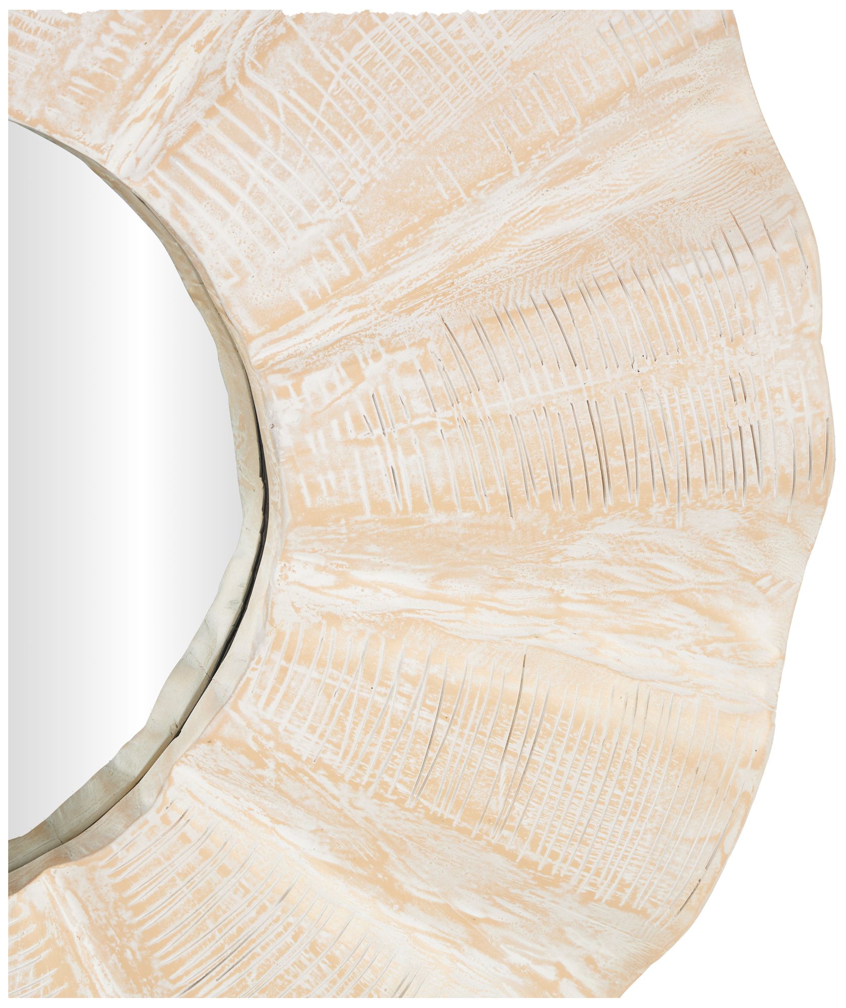 Image 4 Cream Teak Wood Traditional Wall Mirror, 35" x 3" x 35" more views