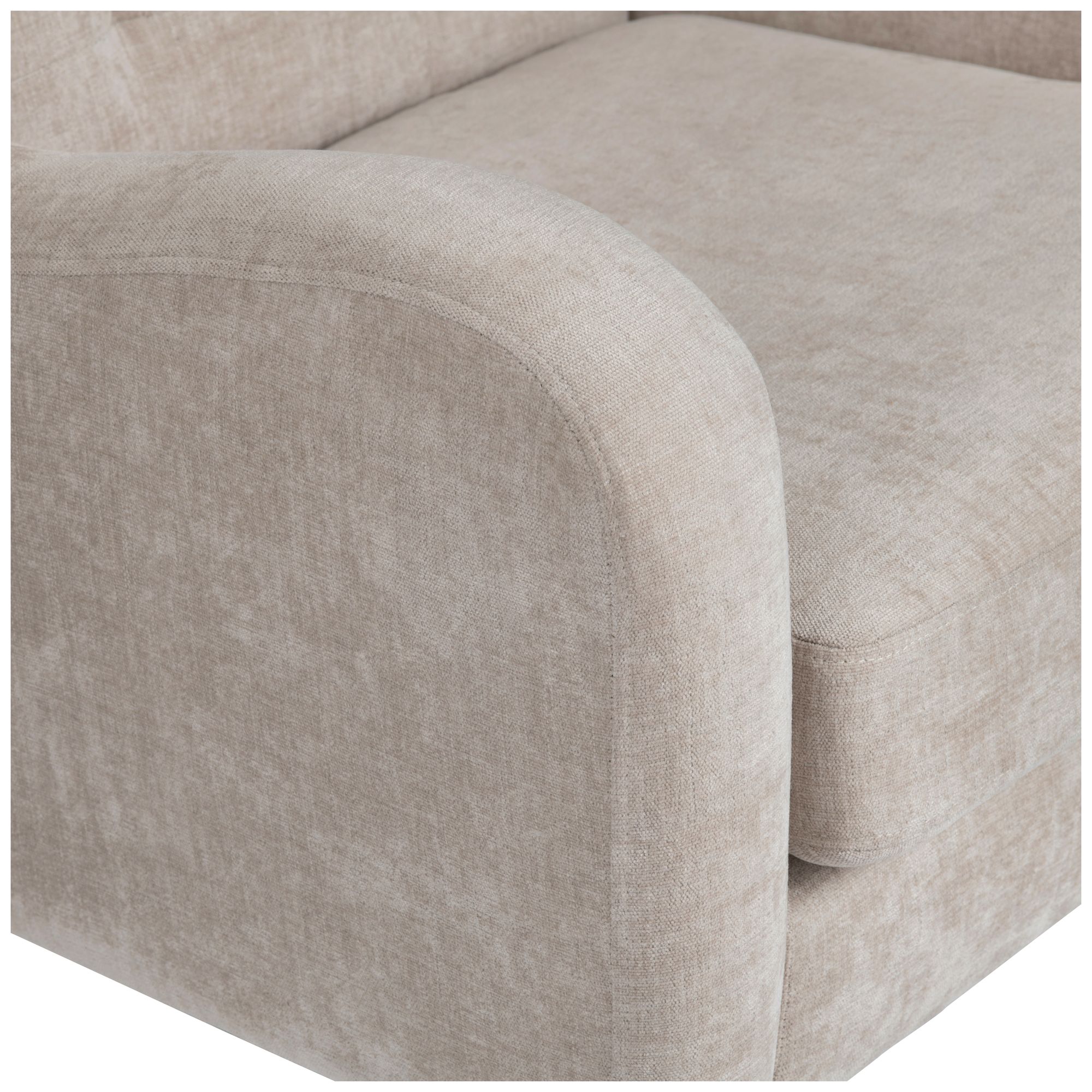 Image 3 Cream Upholstered Accent Arm Chair with Gold Iron Frame more views