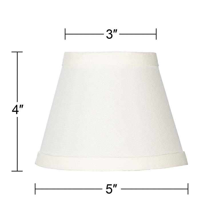Image 6 Cream White Linen Chandelier Clip Shades 3x5x4 (Clip-On) Set of 4 more views