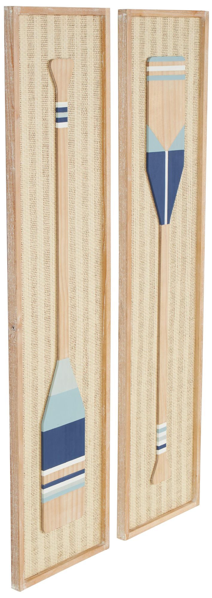 Image 6 Cream Wood Nautical Wall Decor, S/2 12"W, 48"H more views