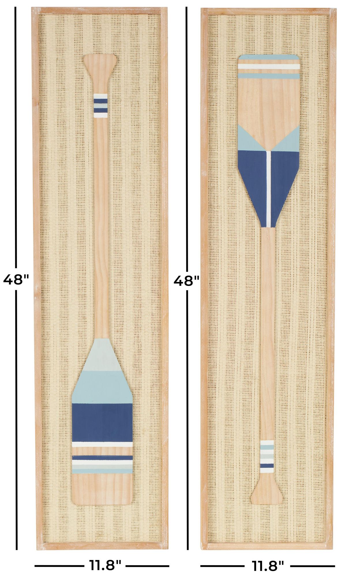 Image 7 Cream Wood Nautical Wall Decor, S/2 12"W, 48"H more views